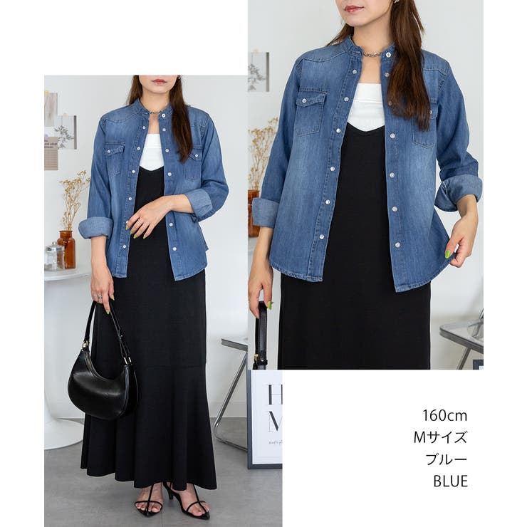 ノーカラーウエスタンデニムシャツ レディース 大きいサイズ レビュー特典あり | JungleJalopy | 詳細画像23 