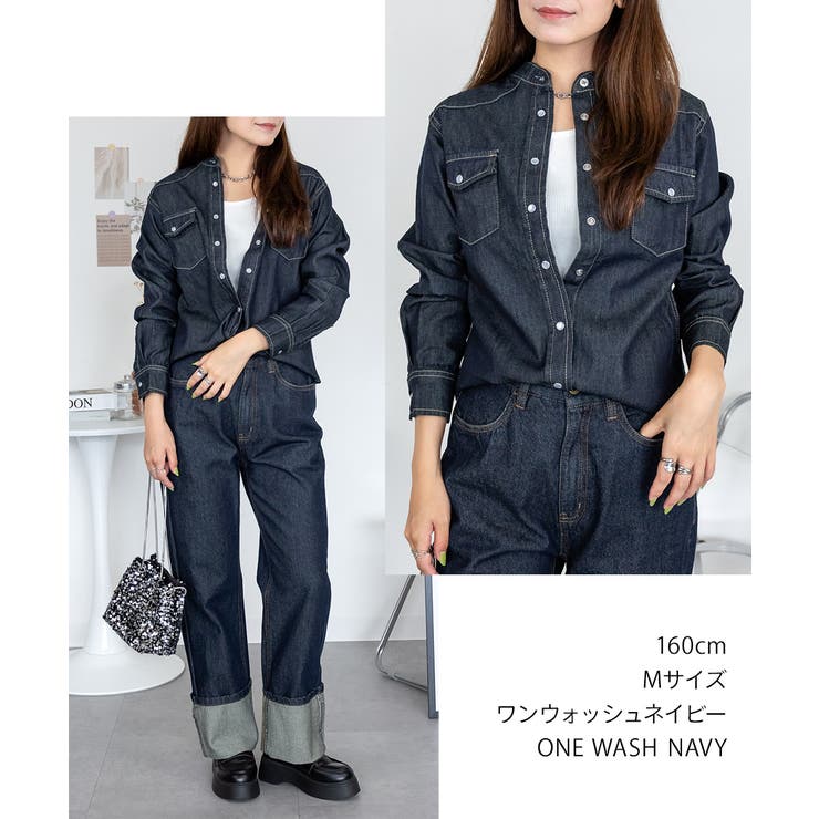 ノーカラーウエスタンデニムシャツ レディース 大きいサイズ レビュー特典あり | JungleJalopy | 詳細画像25 