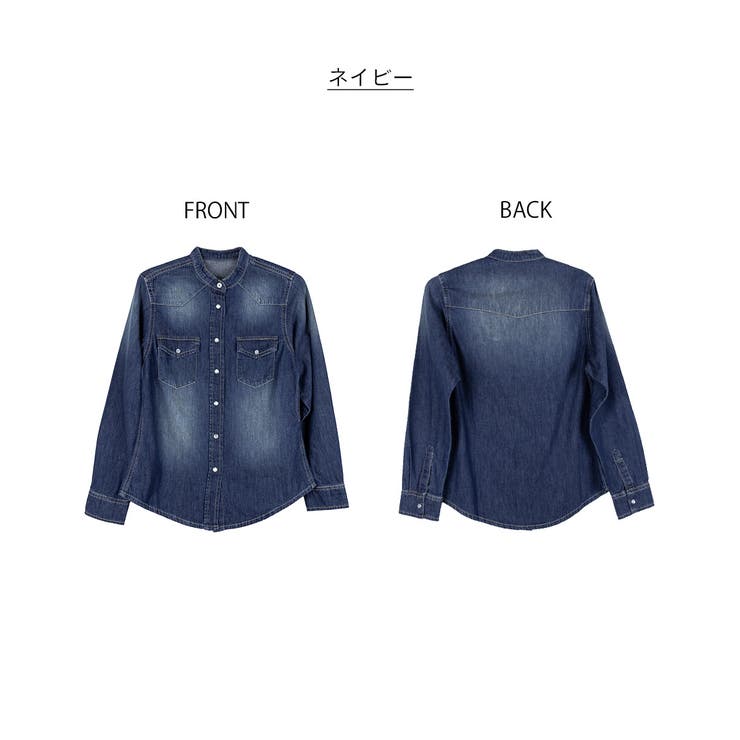 ノーカラーウエスタンデニムシャツ レディース 大きいサイズ レビュー特典あり | JungleJalopy | 詳細画像31 