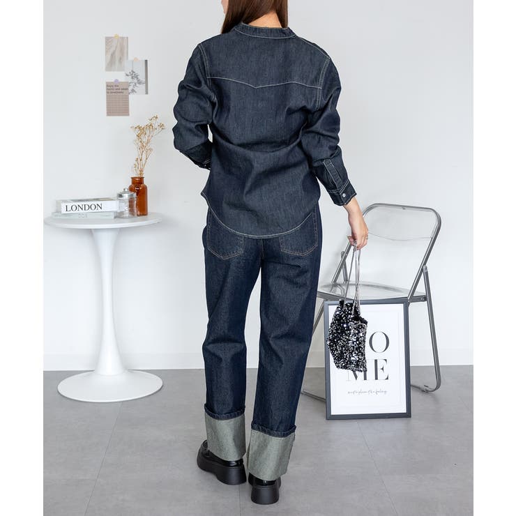 ノーカラーウエスタンデニムシャツ レディース 大きいサイズ レビュー特典あり | JungleJalopy | 詳細画像39 