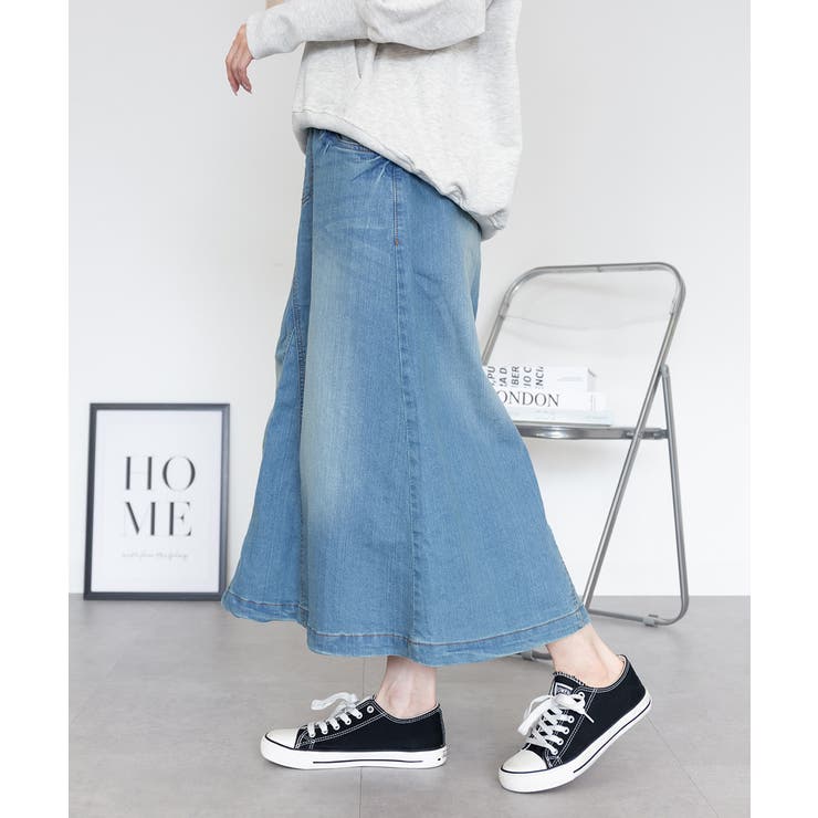 【S-M・L-LL・3L・4L】ウエストリブ デニムロングスカート | JungleJalopy | 詳細画像13 