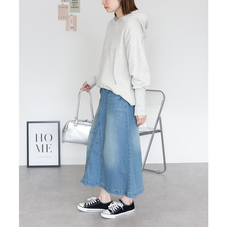 【S-M・L-LL・3L・4L】ウエストリブ デニムロングスカート | JungleJalopy | 詳細画像16 