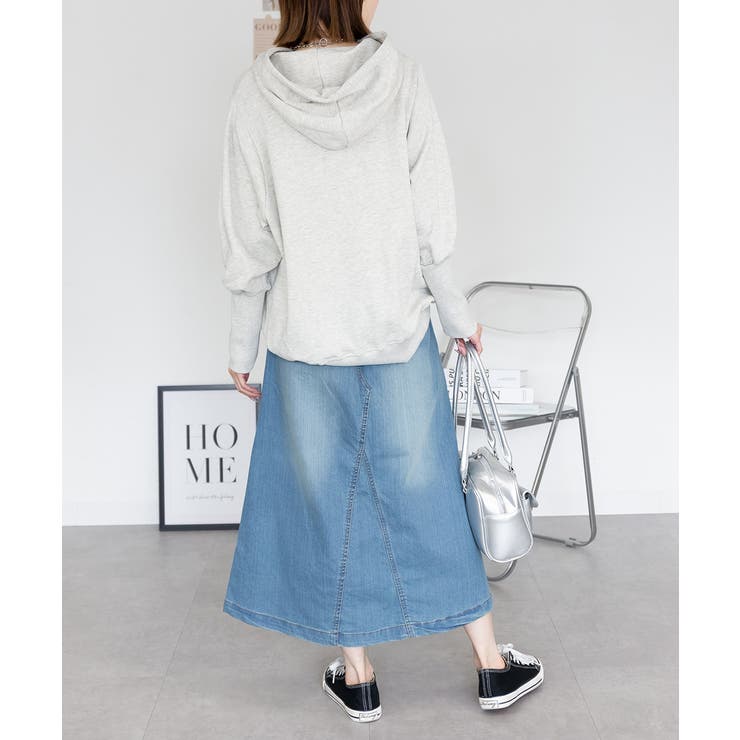 【S-M・L-LL・3L・4L】ウエストリブ デニムロングスカート | JungleJalopy | 詳細画像17 