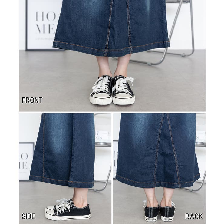 【S-M・L-LL・3L・4L】ウエストリブ デニムロングスカート | JungleJalopy | 詳細画像20 