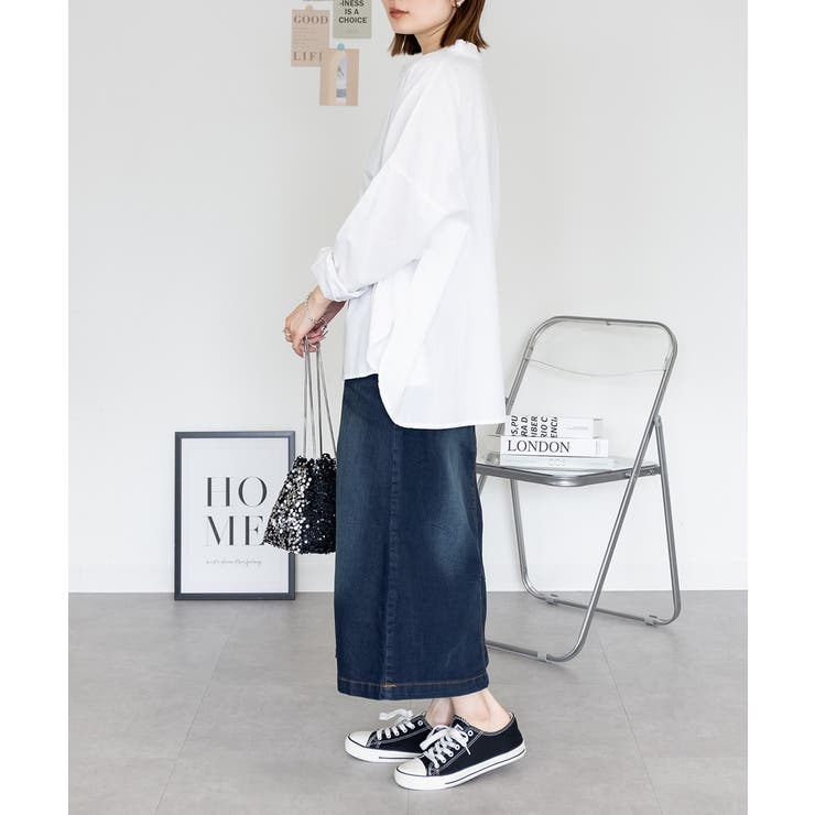 【S-M・L-LL・3L・4L】ウエストリブ デニムロングスカート | JungleJalopy | 詳細画像8 