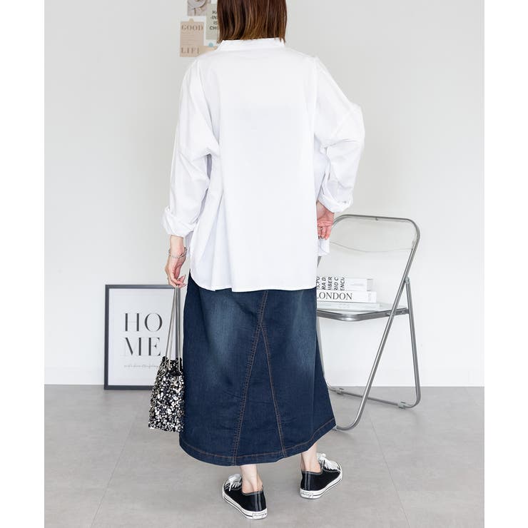 【S-M・L-LL・3L・4L】ウエストリブ デニムロングスカート | JungleJalopy | 詳細画像9 