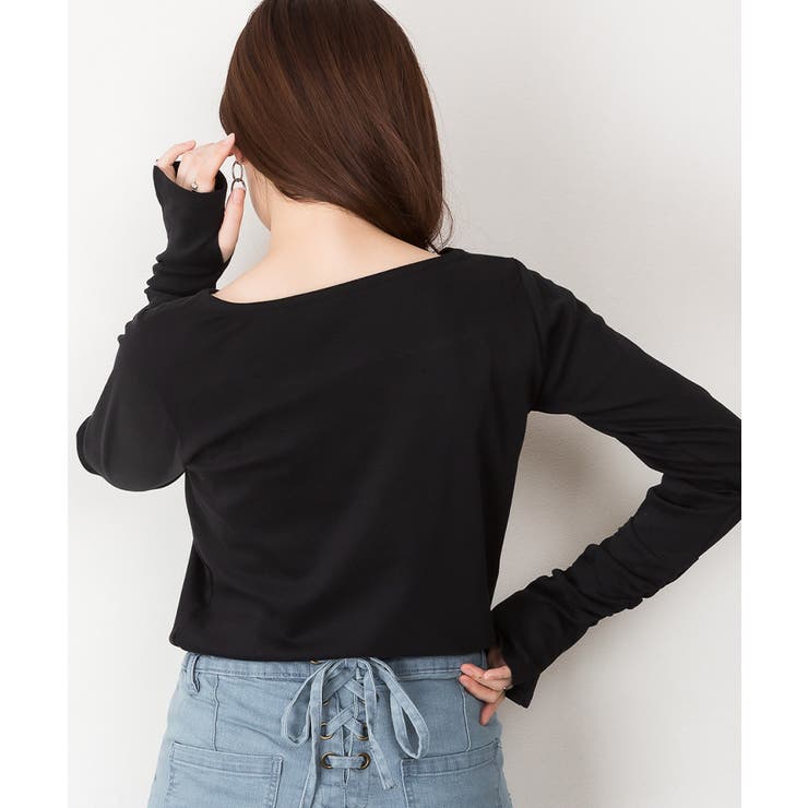 【M・L・LL・3L・4L】Vネック指空きTシャツ | JungleJalopy | 詳細画像11 