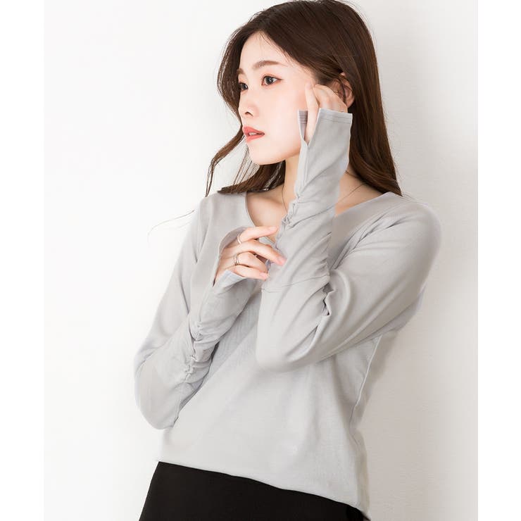 【M・L・LL・3L・4L】Vネック指空きTシャツ | JungleJalopy | 詳細画像36 