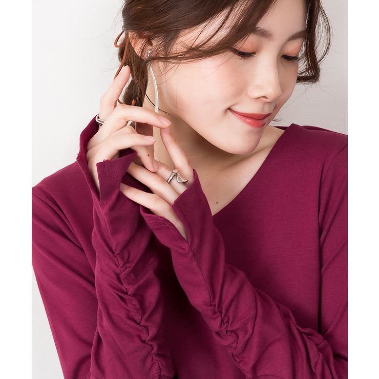 【M・L・LL・3L・4L】Vネック指空きTシャツ | JungleJalopy | 詳細画像58 