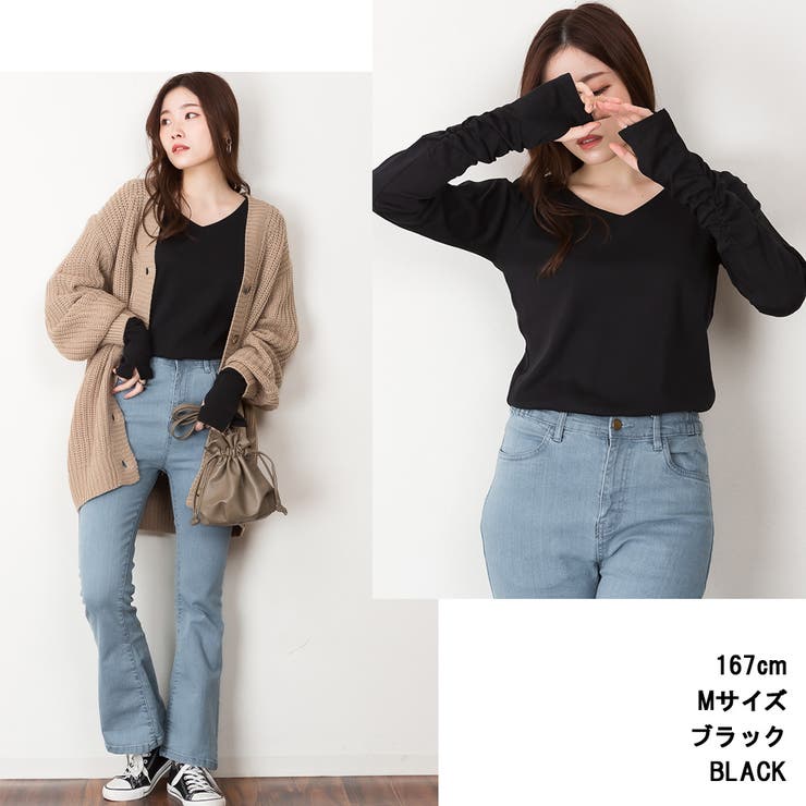 【M・L・LL・3L・4L】Vネック指空きTシャツ | JungleJalopy | 詳細画像6 