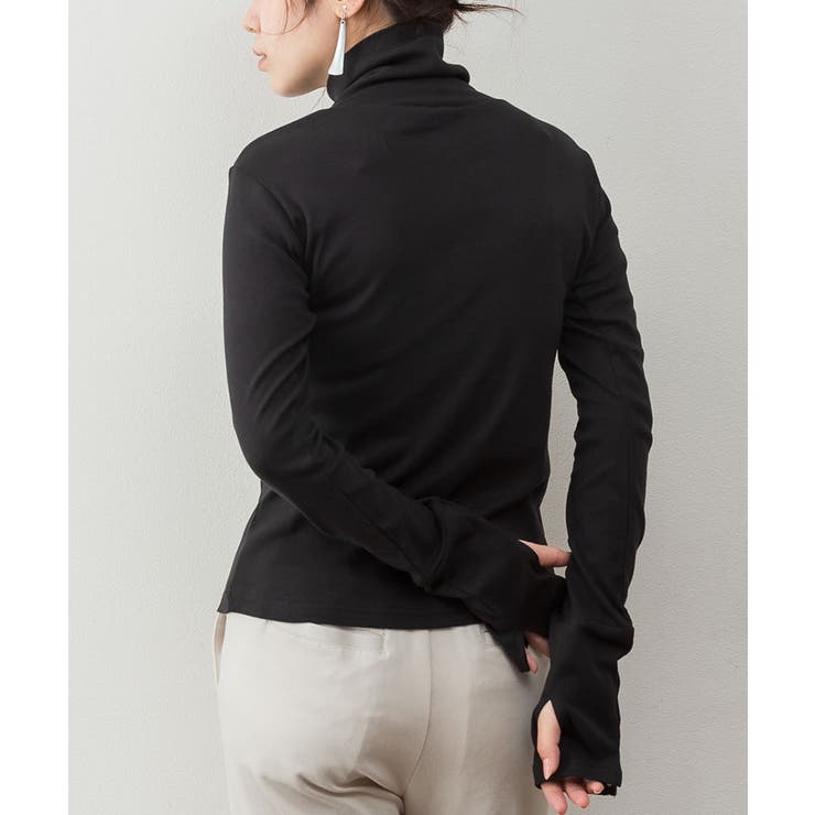 【M・LL・L・4L・3L】ハイネック指穴カットソー | JungleJalopy | 詳細画像14 