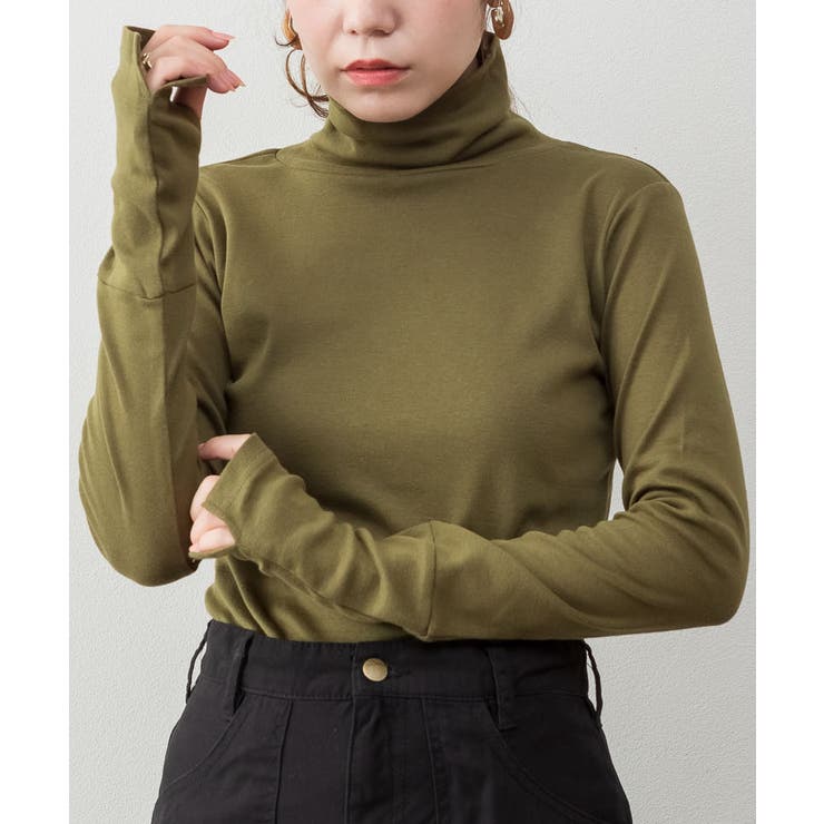 【M・LL・L・4L・3L】ハイネック指穴カットソー | JungleJalopy | 詳細画像28 