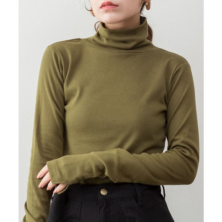 【M・LL・L・4L・3L】ハイネック指穴カットソー | JungleJalopy | 詳細画像31 