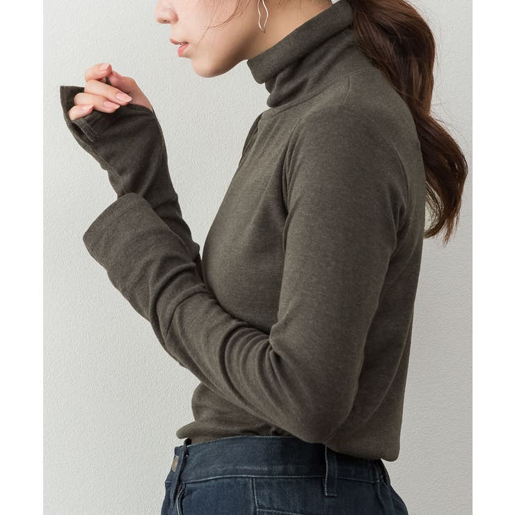 【M・LL・L・4L・3L】ハイネック指穴カットソー | JungleJalopy | 詳細画像37 