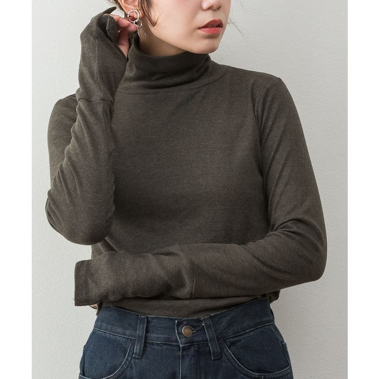 【M・LL・L・4L・3L】ハイネック指穴カットソー | JungleJalopy | 詳細画像39 