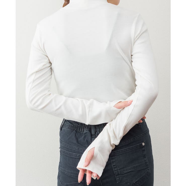 【M・LL・L・4L・3L】ハイネック指穴カットソー | JungleJalopy | 詳細画像7 