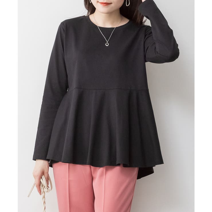 BLACK | 裾フレア長袖カットソー トップス Tシャツ | JungleJalopy