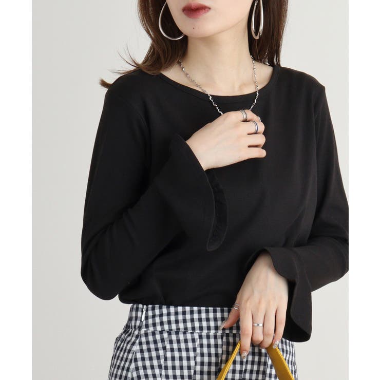 綿フライス袖口フレア長袖カットソー | JungleJalopy | 詳細画像10 