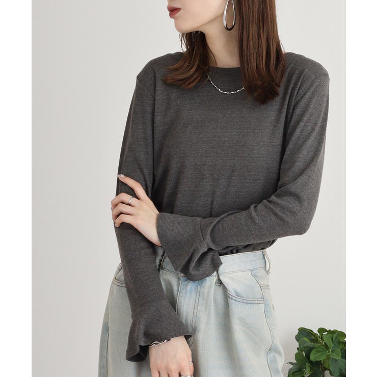 綿フライス袖口フレア長袖カットソー | JungleJalopy | 詳細画像22 