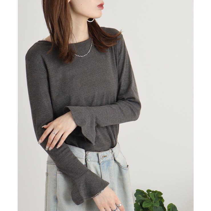 綿フライス袖口フレア長袖カットソー | JungleJalopy | 詳細画像23 