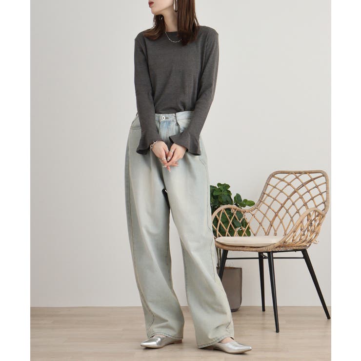 綿フライス袖口フレア長袖カットソー | JungleJalopy | 詳細画像24 