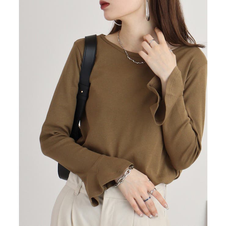 綿フライス袖口フレア長袖カットソー | JungleJalopy | 詳細画像34 