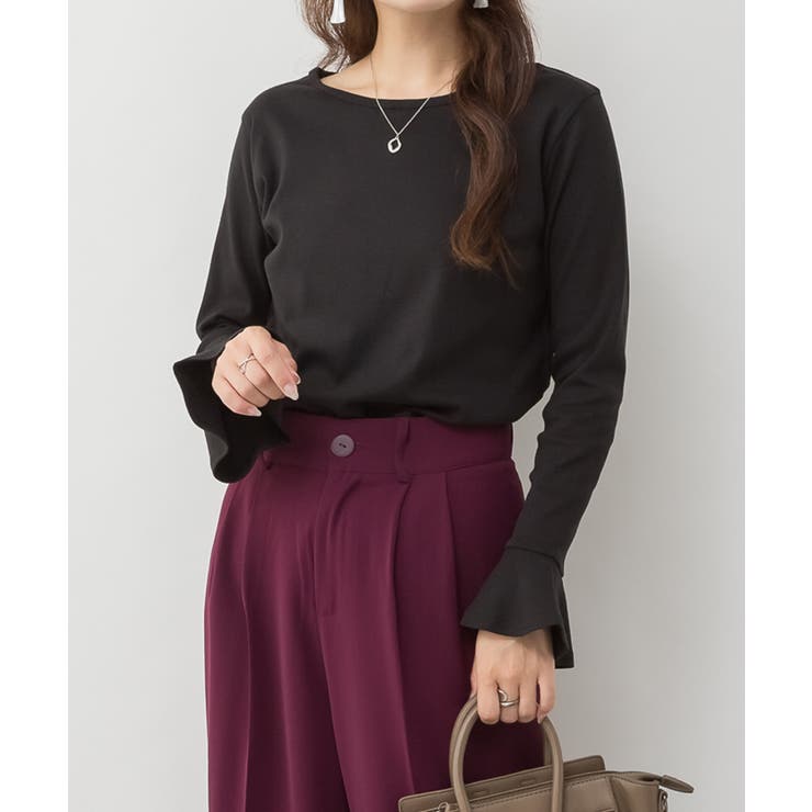 綿フライス袖口フレア長袖カットソー | JungleJalopy | 詳細画像4 