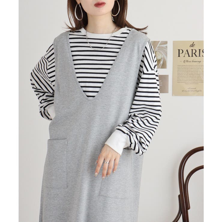 ミニ裏毛Vネックロングスウェットベスト 大きいサイズ レディース | JungleJalopy | 詳細画像13 