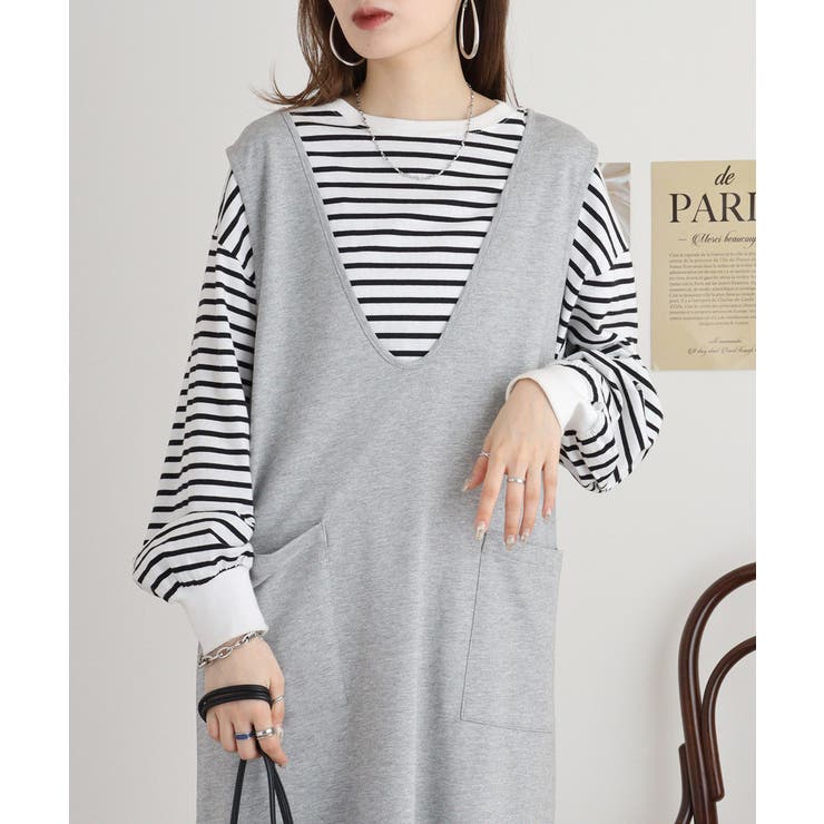 ミニ裏毛Vネックロングスウェットベスト 大きいサイズ レディース | JungleJalopy | 詳細画像14 