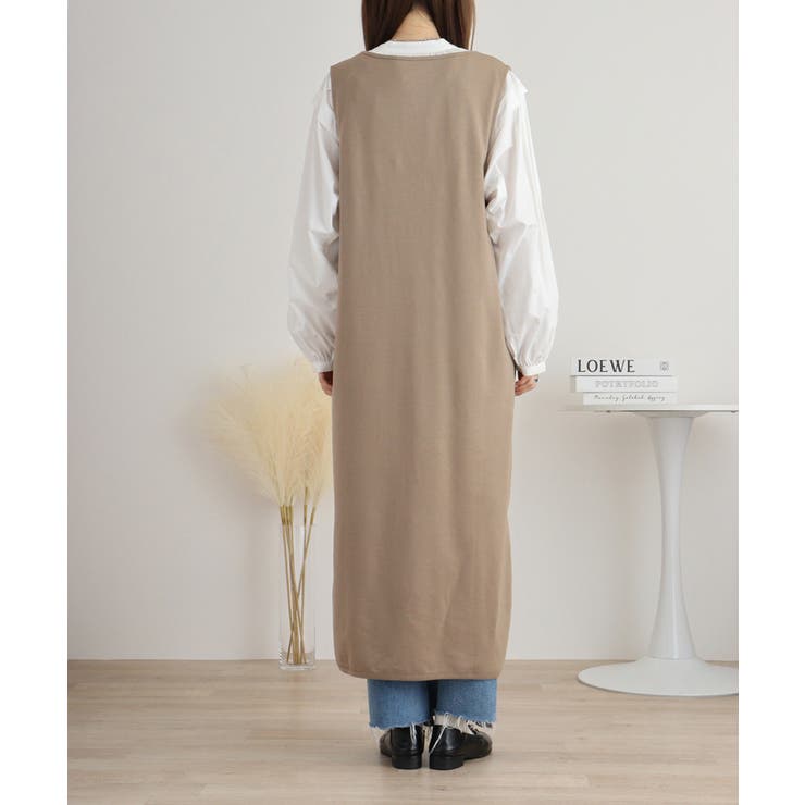 ミニ裏毛Vネックロングスウェットベスト 大きいサイズ レディース | JungleJalopy | 詳細画像44 