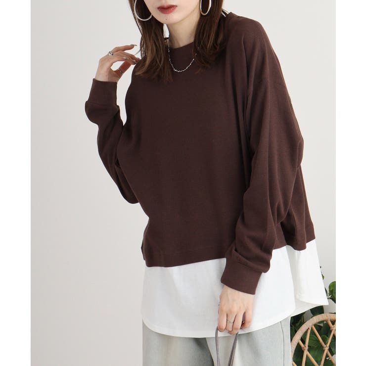 ワッフル裾切り替え長袖Tシャツ 冬 レディース | JungleJalopy | 詳細画像18 