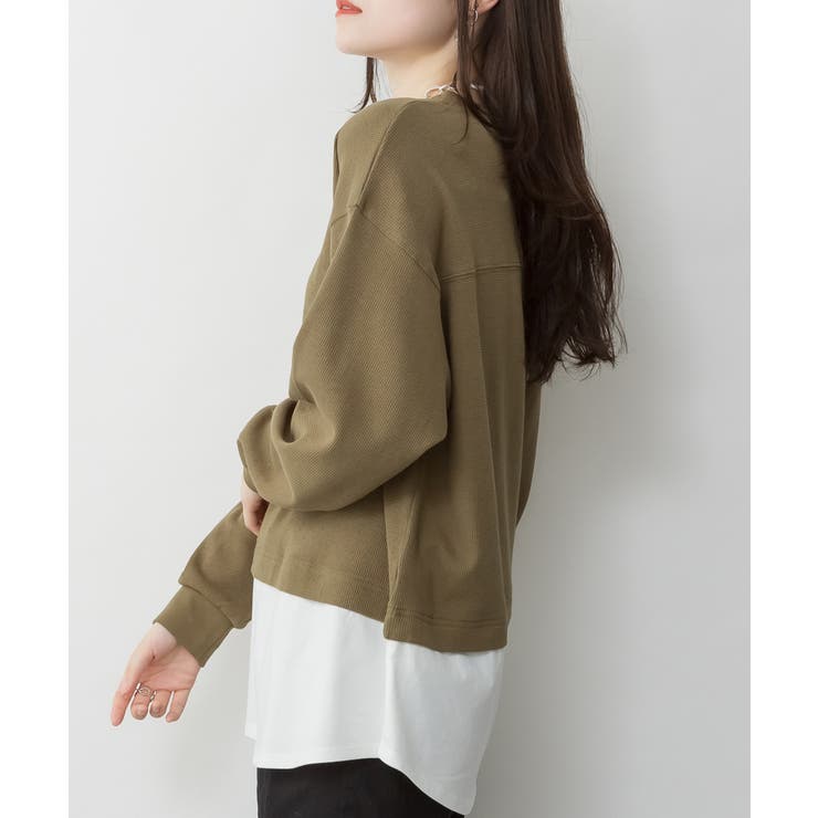 ワッフル裾切り替え長袖Tシャツ 冬 レディース | JungleJalopy | 詳細画像36 