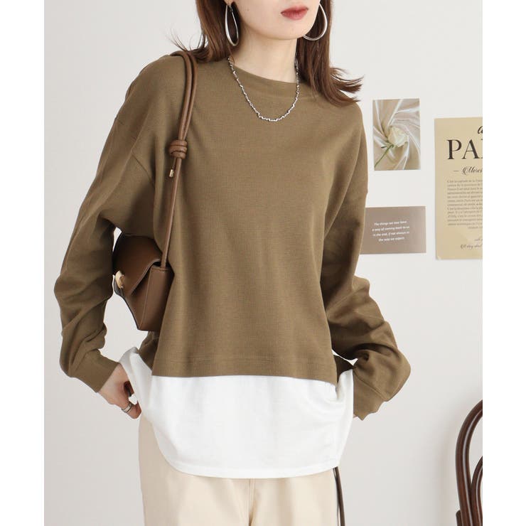 ワッフル裾切り替え長袖Tシャツ 冬 レディース | JungleJalopy | 詳細画像41 