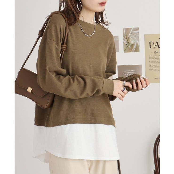 ワッフル裾切り替え長袖Tシャツ 冬 レディース | JungleJalopy | 詳細画像42 