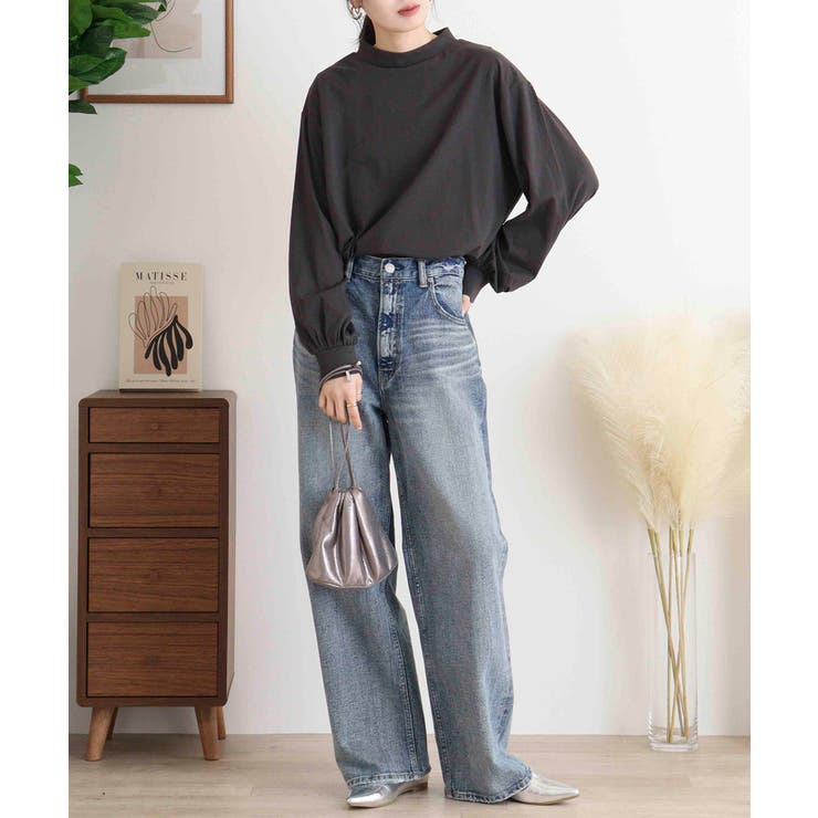 バルーンスリーブモックネックトップ レディース 大きいサイズ | JungleJalopy | 詳細画像28 