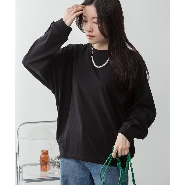 BLACK | ゆったりロングスリーブカットソー レディース 大きいサイズ | JungleJalopy