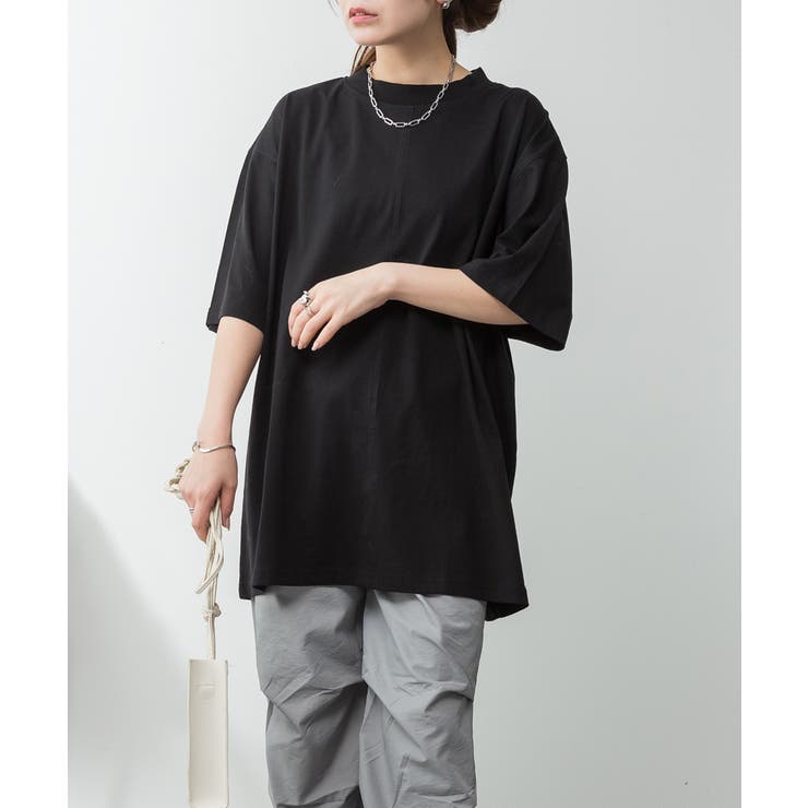 オーバーサイズコットンパネルTシャツ レディース 大きいサイズ | JungleJalopy | 詳細画像12 