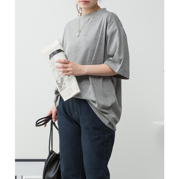 M-GRAY | オーバーサイズコットンパネルTシャツ レディース 大きいサイズ | JungleJalopy