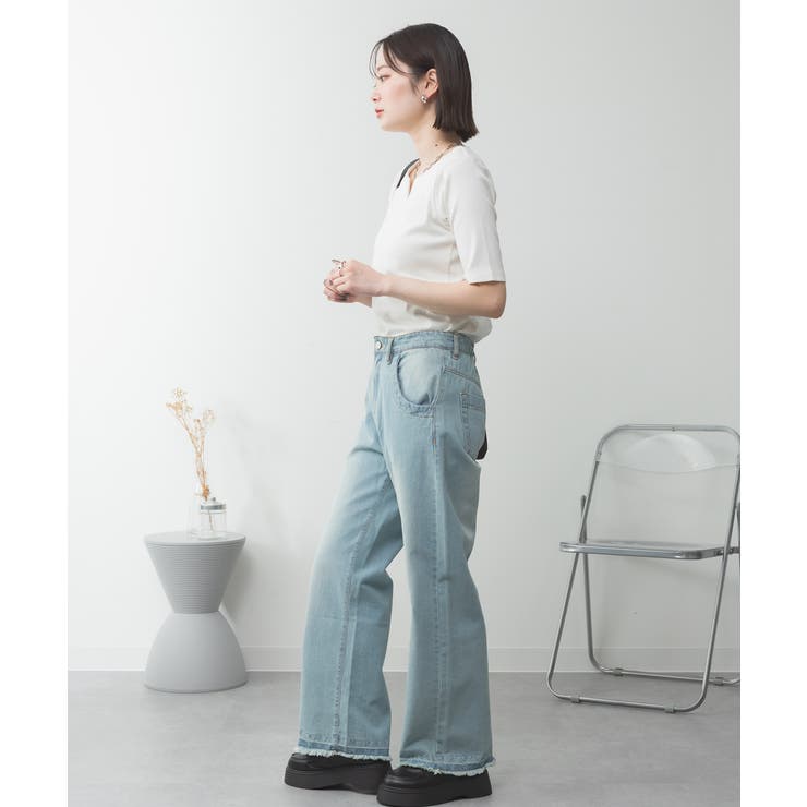 キーネックコットン5分袖トップ レディース 大きいサイズ | JungleJalopy | 詳細画像25 