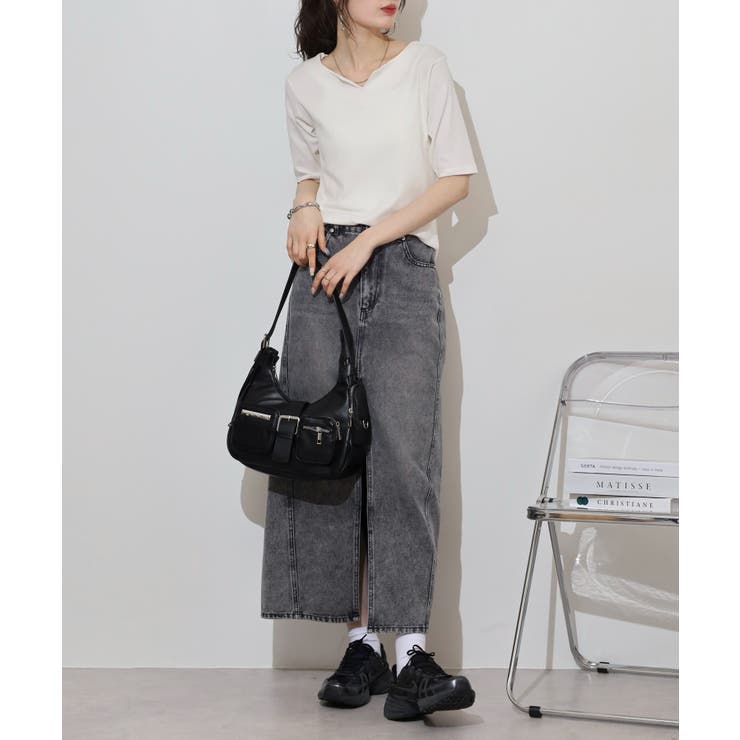 キーネックコットン5分袖トップ レディース 大きいサイズ | JungleJalopy | 詳細画像34 