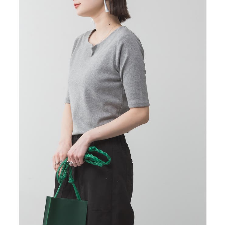 キーネックコットン5分袖トップ レディース 大きいサイズ | JungleJalopy | 詳細画像39 