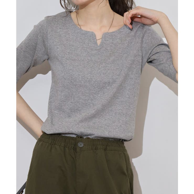 キーネックコットン5分袖トップ レディース 大きいサイズ | JungleJalopy | 詳細画像51 