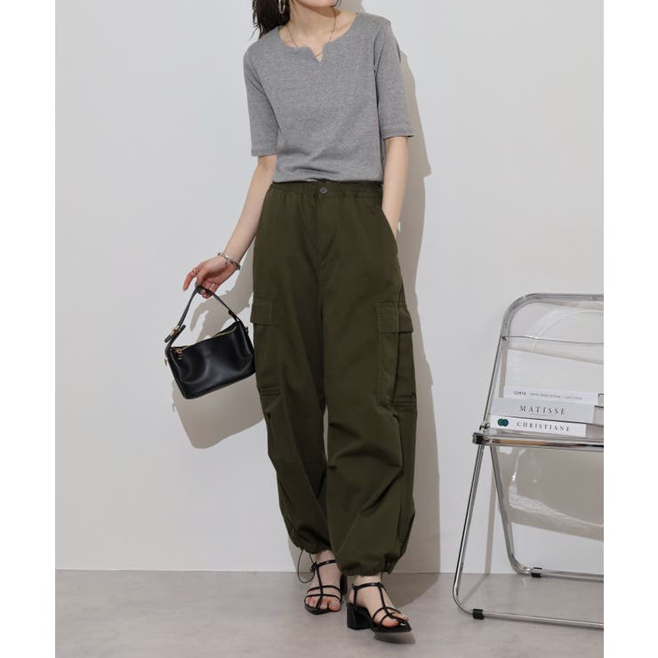 キーネックコットン5分袖トップ レディース 大きいサイズ | JungleJalopy | 詳細画像52 