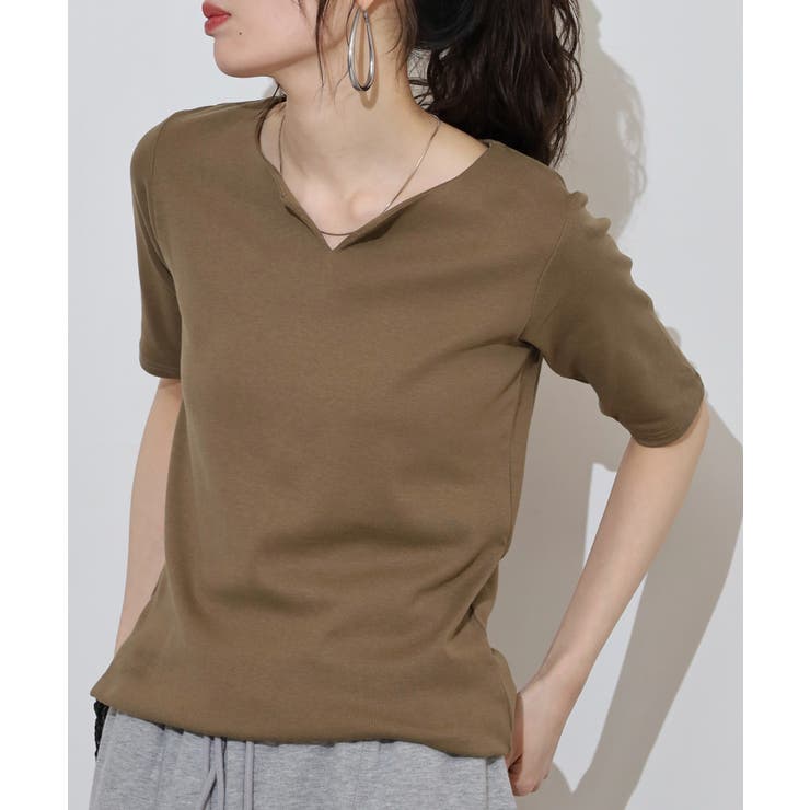 キーネックコットン5分袖トップ レディース 大きいサイズ | JungleJalopy | 詳細画像73 