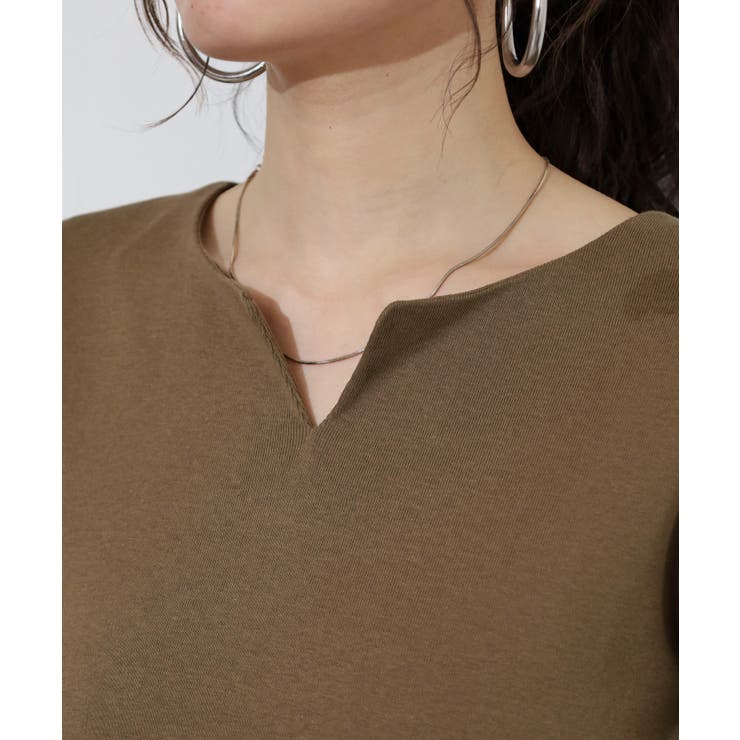 キーネックコットン5分袖トップ レディース 大きいサイズ | JungleJalopy | 詳細画像80 