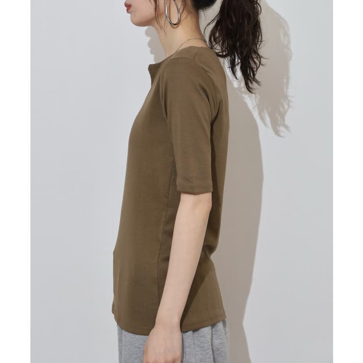 キーネックコットン5分袖トップ レディース 大きいサイズ | JungleJalopy | 詳細画像81 
