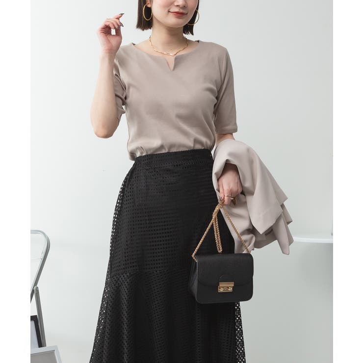 キーネックコットン5分袖トップ レディース 大きいサイズ | JungleJalopy | 詳細画像85 