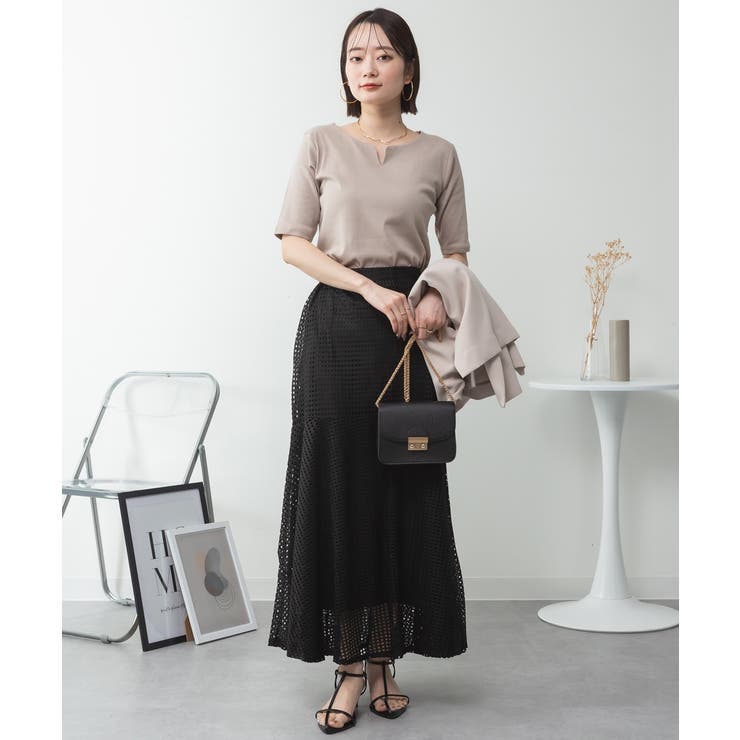 キーネックコットン5分袖トップ レディース 大きいサイズ | JungleJalopy | 詳細画像90 