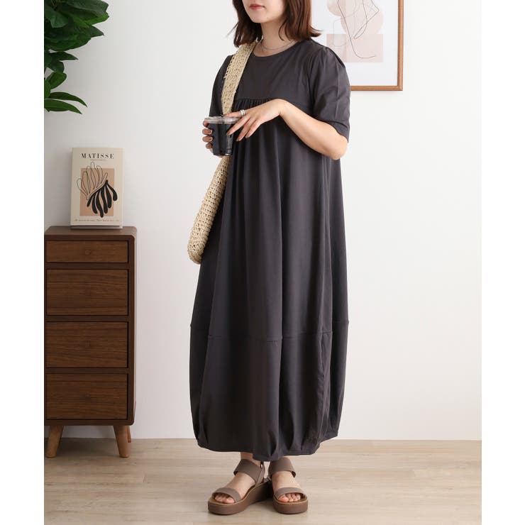 半袖バルーンロングワンピース レディース 大きいサイズ | JungleJalopy | 詳細画像38 