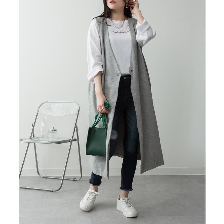 M-GRAY | ミニ裏毛 ノーカラー リラックス | JungleJalopy